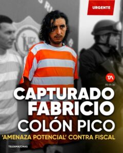 Lee más sobre el artículo Capturan a Fabricio Colón Pico, señalado por planear un atentado contra la fiscal Diana Salazar