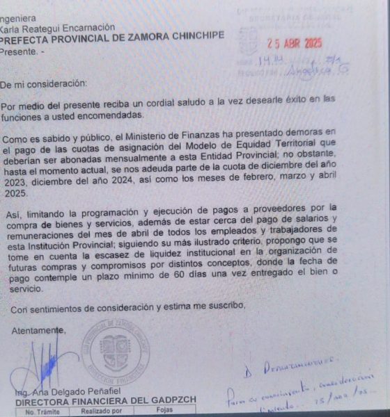 Prefectura de Zamora Chinchipe enfrenta restricciones financieras debido a retrasos en asignaciones del Gobierno Central