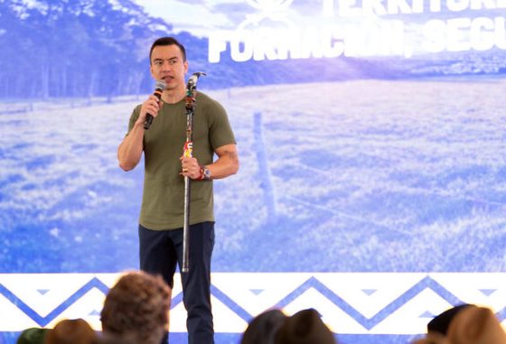 Noboa dice que las muertes violentas se redujeron en 14 %