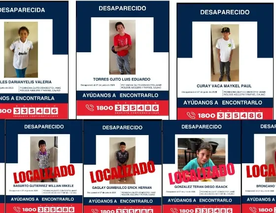 Fiscalía alerta sobre la desaparición de 8 niños en Conocoto, cinco ya fueron localizados